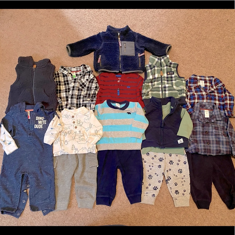 Bundle of baby boy clothes; 6 months